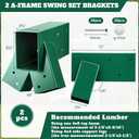 Duraaamo 2 Pcs Swing Set Brackets A Frame Hardware Kit for Outdoor,Green