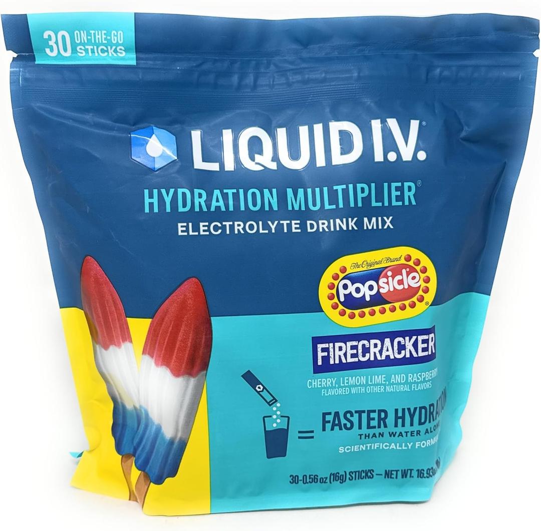 Liquid I.V. Hydration Multiplier Popsicle Firecracker - 60 Sticks (Exp: April 19, 2027)