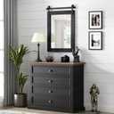 Farmhouse Bathroom Mirror for Over Sink 22x32 Black, Rustic Western Barn Decor Bathroom Vanity Mirror, Wall Mirror for Bathroom, Living Room, Bedroom, Entryway