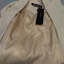 Allegra K Women's Open Front Office Work Business Casual Lightweight Summer Crop Suit Blazer X-Small Beige-Solid