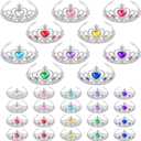 30 Pcs Princess Crown Set Tiaras for Girls Plastic Tiaras Bulk Dress up Costume Party Favors Accessories Kid Birthday (Silver)