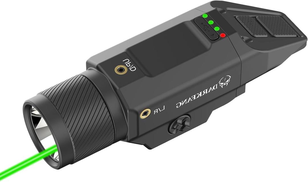 DARKFANG Compact Green Laser Light Combo 1500 Lumen for Shotgun/Rifle Light with Momentary/Strobe Function for 1913 Picatinny Rail