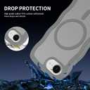 Magnetic for iPhone 16e Case, (Compatible with Magsafe) Curly Wavy Frame Hard Translucent Matte Clear Back Cover for Women Men TPU Bumper Shockproof Phone Case (Gray)