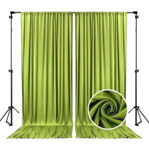 10 x 10 Feet Olive-Green Backdrop Curtain for Partie, Background Curtains for Photoshoot, Birthday, Wedding, Halloween, Thanksgiving, Christmas, New Year Party Decorations 5Ft x 10Ft, 2 Panels