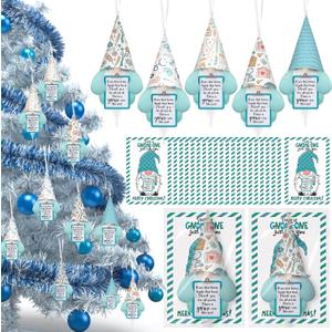 2 x Peryiter 10 Set Christmas Nurse Gnomes Hanging Ornaments Gifts Blue and White Plush Santa Elf Christmas Appreciation Gifts for Adults Nurse Doctor Coworker Staffs Team or Xmas Tree Home Office Decor