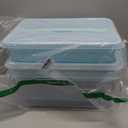 Yesland Stack & Carry Box with Removable Tray, 16 x 11 x 6.5 Inch Plastic Art Supply Storage Organizer Craft Storage Containers with Handle, Portable Organizer Bin for Stationery Sewing Jewelry, Blue