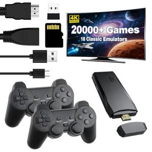 Retro Gaming Console,Built-in Classic Video Games and 23 Emulators,4K HDMI Output Game Stick,Plug and Play Video Gaming Consoles (64G)