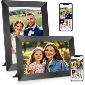 Uhale 10.1" Digital Picture Frame with 32GB Storage Support SD Card, Electronic Photo Frames with 1280x800 HD IPS Touch Screen, Instantly and Securely Share Memories, Send Wishes from Anywhere 2 Pack