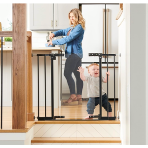Toddleroo by North States - StepSafe Clear Walk-Thru Baby Gate: Metal Baby Gate with Clear Door - Adjustable Safety Gate for Kids - 29 to 38 Inches Wide - 30 Inches Tall - Black