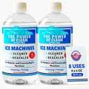 Ice Machine Cleaner & Descaler 16 fl oz 4 Uses | Nickel Safe Ice Maker Cleaner, Crystal Clear Descaling solution | Compatible with Whirlpool, Scotsman & Manitowoc | Made in USA (Pack of 2)