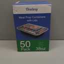 50 Pack (100-Piece) 24 oz Meal Prep Containers Reusable with Lids, Sturdy Leakproof & Food Safe, Microwave, Freezer, Dishwasher Safe Prep Containers, To Go Take Out Plastic Food Storage