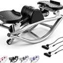 Rock Stepper with Resistance Bands - Ultra-Quiet Hydraulic Lateral Stepper, Fully Assembled Side to Side Step Rocker for Home Office, 250LBS Capacity