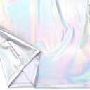 Perfashion Girls Metallic Shirts with Arm Sleeves, Shiny Crop Top for Dancing, Raves, Festivals, Costumes 12-13 Years