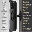 Dual Ring Magnetic Phone Holder Ultra-Compact, Foldable, and Durable Aluminum Alloy Phone Stand for iPhone 12 13 14 15 16 (Compatible with MagSafe Cases)