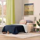 UGG Nita Twin Blanket, Luxury Soft Twin XL Warm Blanket for Bed or Extra Large Throw for Couch, Cozy Bedding, Dorm or Bedroom Decor, 60-inch x 90-inch, Navy Blue