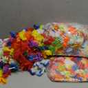 Hawaiian Lei Bulk, Tropical Luau Hawaii Theme Silk Flower Necklace for Beach Holiday Wedding Birthday, Aloha Summer Supplies