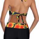 Women's Sporty Two Piece Swimsuits Halter Push Up Bathing Suits Athletic Swimwear for Women (XXL)