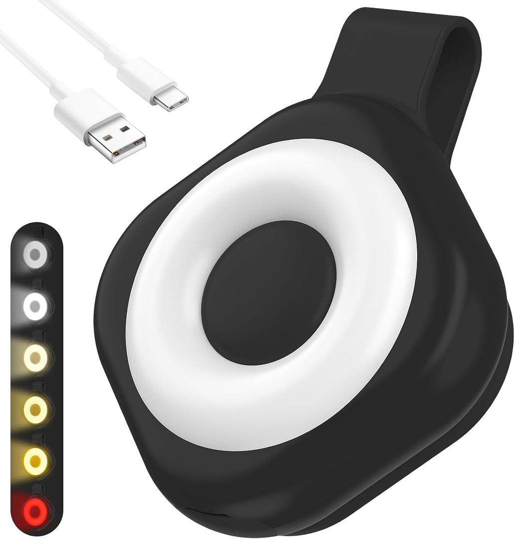 Nurse Night Light Clip for Badge - Rechargeable Magnetic Badge Light with 6 Brightness & 3 Color Modes, Hands-Free Nurse Essentials for Night Shift, Purse Light for Walking, Camping Black 1 Pack