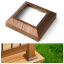 4Pack-Post/3.5" Aluminum Deck Post Base Cover, for Deck railings, Stairs, Porches and Other Wood Post Split Post Cover Skirts (Walnut Wood)