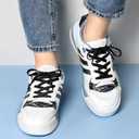 3 x UpUGo 3 Pair Flat Shoe laces, 5/16" Wide Shoelaces for Athletic Running Sneakers Shoes Boot Strings (40", White Black Yellow)