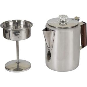 Stansport Stainless Steel Percolator Coffee Pot 9 Cups (276-9), Silver