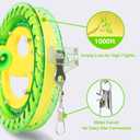 Kites Reels for Adults, Professional Kite String Reel Winder for Adults, 1000FT Line Spool, Kite String Spool with Lock, for Outdoor Kites(Green, 7 inches)