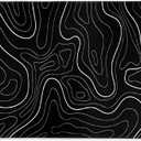 Long Black Topographic Line Gaming Mouse Pad 31.5 x 11.8 inches, Extended Anime Mousepad,Full Keyboard Mat with Stitched Edges