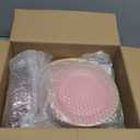 120PCS Pink Plastic Plates with Gold Rim, Heavy Duty Disposable Plate, Fancy and Elegant Circular Ribbed 60 Dinner and Dessert Plates for Party, Weddings
