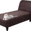 Armless Lounge Chaise Slipcover, Stretch Chair Cover Elastic Armless Chaise Cover Sofa Protector for Living Room and Bedroom, Soft Jacquard Fabric, Machine Washable