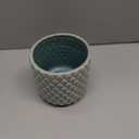Nordring Stoneware Flower Pot – 5’’ Sky Blue Planter with Polka Dots – Modern Ceramic Pot with Crackle Glaze – No Drainage Holes – Holds 4’’ Indoor Plant
