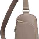 INICAT RFID Blocking Sling Bag, Anti Theft Crossbody Bag for Women, Travel Fanny Pack Style Purse, Vegan Leather (Gray)