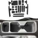 SXCY for 2020-2025 2026 Kia Telluride Accessories Cup Holder Inserts Liner 2024-2026 Telluride Door Slot Mats 2025 2026 Telluride Accessories Center Console Liners Mat(7-Passenger Seats Only) (Black)