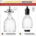 Gerrii 6 Pack Clear Seeded Glass Shade Replacement 1.65" Fitter, 5.47" x 4.76" Ceiling Light Bulb Cover Set Bubble Textured Chandeliers Ceiling Fans Dressing Table Lamps Kitchen Island Living Room