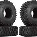 INJORA 1.9 Crawler Tires 120mm Rubber All Terrain Wheel Tires for 1/10 RC Rock Crawler Car FCX10 TRX4 Axial SCX10 Redcat Gen8