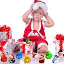 24 Pack Christmas Rubber Ducks Bath Toys for Kids Boys Girls Toddlers Christmas Party Favors Stocking Stuffers Gifts