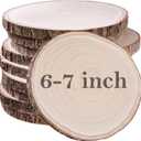 10 Pcs Natural Paulownia Wood Slices 6-7 Inches, Wood Slices for Centerpieces Table Decorations, Unfinished Rounds Wood for Crafts, Wood Slice for Rustic Wedding Decoration Projects