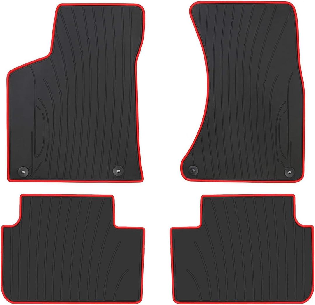 Car Floor Mat Rubber Custom Fit for Porsche Macan 2014-2025 2026 Black Red Auto Floor Liners All Weather Heavy Duty Odorless