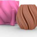 Irregular Wave Twisted Candle Mold Abstract Art Geometric Pillar Silicone Candle Soap Mold Fondant Chocolate Candy Cake Mould for Epoxy Resin,Wax, Polymer Clay