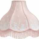 Royal Designs, Inc. VS-1001-11PNK-2 Victorian Scalloped Fringe Lamp Shade, 3.5 x 11 x 9, Pink, 2-Pack, No Assembly Required