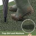 BEQHAUSE Indoor Door Mat 36" x 60", Dirt Trapper Door Mats Non-Slip Entryway Rugs Washable, Resist Dirt Absorbent Welcome Mat, Low Profile Floor Mats for Front Back Door and Entryway, Green