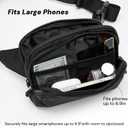 YDF Large Fanny Pack for Men & Women, 2L Waterproof Nylon Waist Bag with Extender Strap, Crossbody Hip Bum Bag with 4 Card Slots for Travel Hiking Running (Black)