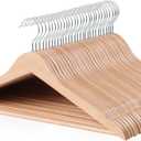 Wood Suit Clothes Hangers for Closet Organizer, Natural, 28-Pack