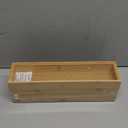 Bamboo Drawer Organizer, Narrow Stackable Cutlery Tray for Kitchen, 2 Pcs Silverware & Utensil Box, 12" x 3" x 2" (Outer), 11.3" x 2.3" x 1.77" (Inner) (Yellow)