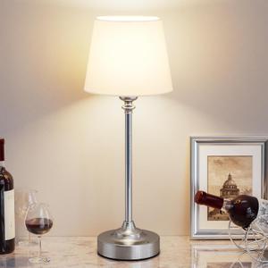 Kakanuo Cordless Table Lamp Rechargeable Silver - 1 Pack 4000mAH Battery Operated Lamp for Decor, 3000K Stepless Dimming Touch Control Wireless Lamp for Bedroom, Dining Table, Counter, Living Room