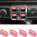4PCS Upgraded Window Switch Button Cover Compatible with Jeep Wrangler JL JLU Gladiator JT 2018-2024(Pink-1)