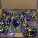 Cunno 60 Pcs 41" Jumbo Mardi Gras Beads Necklaces Bulk Gold Green Purple Plastic Disco Ball Beaded Necklace Carnival Jewelry Mardi Gras Accessories for Carnival Parade Masquerade Party Throw