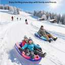 QPAU Inflatable Snow Sled, Heavy Duty Snow Tube with Reinforced Handles, Snow Sleds for Kids and Adults Winter Toys Gifts, Toboggan for Family Outdoor Sledding