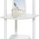 Furinno Turn-N-Tube Corner Shelf, 5-Tier Corner Bookshelf, Open Storage Shelves, for Organization and Storage, Living Room, Home Office, Garage, Bedroom, White