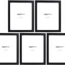 Amazon Basics Rectangular Picture Frame Set for Wall Hanging or Tabletop Display, 8 x 10 in, Black, 5-Pack