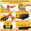 Toys for 2 Year Old Boys, Toddler Tool Set, Excavator Take Apart Toys with Electric Drill, Screwdriver, Wrench, Learning Pretend Construction Toy for 2 3 Years Old Kids Birthday Gift, Musical, Light